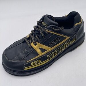 Dexter SST 6 Mens Bowling Shoes 11M Black Gold Hybrid Felt Grip Comfort VGC